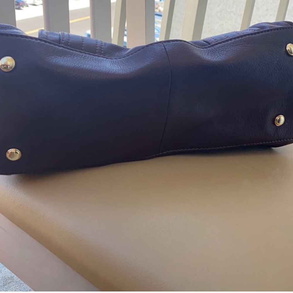 Chic genuine Leather burgundy Satchel - Picture 5 of 8